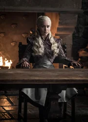 Emilia Clarke as Daenerys Targaryen.