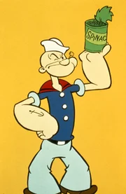 Eine Portion Spinat verleiht Popeye, dem Seefahrer, ungeheure Kräfte.