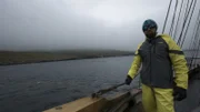 Forrest Galante approaches Faroe Islands by ship.