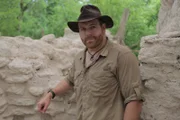 Josh Gates in the Temple of the Jaguar Paw Ruins in El Mirador, Guatemala.