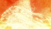 Animation eines flüssigen Tornados aus Lava nahe des Erdkerns