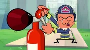 Magoo geht voller Begeisterung seinem Dienst bei der Freiwilligen Feuerwehr nach.