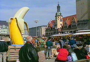 Riesenbanane auf dem Leipziger Marktplatz