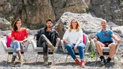 In einem Steinbruch gibt es ein Heldinnen-Shooting mit den letzten Kandidatinnen, das die Jury wieder bewertet
(Foto, v.li.n.re.: Jana Ina Zarella, Jan Kralitschka, Angelina Kirsch und Oliver Tienken)