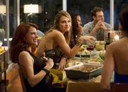 GIRLFRIENDS' GUIDE TO DIVORCE -- "Rule #46: Keep The Holidays Low Key" Episode 111 -- Pictured: (l-r) Alanna Ubach as Jo, Beau Garrett as Phoebe, Paul Adelstein as Jake -- (Photo by: Katie Yu/Bravo)