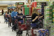 April shopping with her kids.