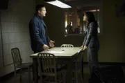 "In The Box" -- When an emotionally distraught man holds Baez hostage at gunpoint in an interrogation room after she served him with a restraining order, Danny must try to meet his demands before he harms her. Meanwhile, Frank is faced with a personal and moral dilemma when Garrett asks for help in dropping charges filed against his son, on BLUE BLOODS, Friday, Feb. 20 (10:00-11:00 PM, ET/PT) on the CBS Television Network. Dominic Fumusa guest stars as an emotionally distraught man. Pictured: Marisa Ramirez as Det. Maria Baez. Photo: Jeffrey Neira/CBS Â©2015 CBS Broadcasting, Inc. All Rights Reserved.