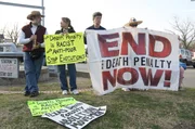 Gegner der Todesstrafe demonstrieren gegen die Hinrichtungen in Huntsville. Im Bundesstaat Texas finden mit Abstand die meisten Exekutionen statt.