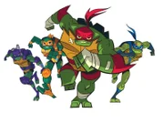 L-R: Donatello, Michelangelo, Raphael, Leonardo