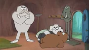 On the left: Ralph, On the right: Charlie, In the middle: Ice Bear, Panda Bear, Grizzly Bear