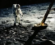 ASTRONAUT ON LUNAR SURFACE