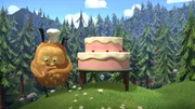 Kiwi bäckt einen großen Kuchen für einen besonderen Anlass.