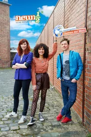 "neuneinhalb" Moderatoren: v.l.n.r. Malin Büttner, Siham El-Maimouni und Johannes Büchs.