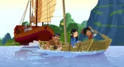 MDR Fernsehen DIE ABENTEUER DES JUNGEN MARCO POLO (22), "Flucht im Flug über Xian", am Samstag (16.08.14) um 07:05 Uhr. Marco, Shila und Luigi stören mit ihrem kleinen Boot den Piratenangriff und werden dabei versenkt.