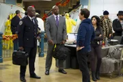 V.l.: Captain Ray Holt (Andre Braugher), Terry Jeffords (Terry Crews), Jake Peralta (Andy Samberg), Rosa Diaz (Stephanie Beatriz)