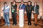Die Superhändler: V.l.: Markus Siepmann, Manuela Schikorsky, Moderator Sükrü Pehlivan, Antoine Richard und Thomas Käfer.
