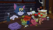 Toms Falle für Jerry geht mächtig schief. Jetzt sitzt Jerry am längeren Hebel.