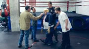 "Who Is America?", Comedian Sacha Baron Cohen erforscht die unterschiedlichsten Menschen, angefangen bei den berühmt-berüchtigten bis hin zu den unbekannten aus Politik und Kultur, die eine einzigartige Nation bevölkern.Im Bild (v.li.): Glenn, Darren, Sacha Baron Cohen (Colonel Erran Morad), Cody.