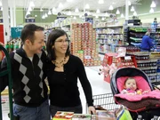 Chris and Ashley at checkout.