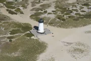 Closeup of the Edgartown Lighthouse on Martha's Vineyard