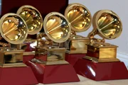 LAS VEGAS - NOV 19: Grammy Award Statues at the 16th Latin GRAMMY Awards at the MGM Grand Garden Arena on November 19, 2015 in Las Vegas, NV