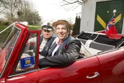 Mike Brewer and Edd China with the referbished Amphicar.