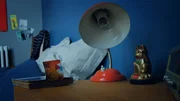 Lesezeichen Marc und Lampe Josy sind ganz vernarrt in die quietschende Blechkatze.