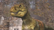Mit einem Hamburger soll der T-Rex geködert werden.