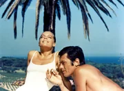 Romy Schneider und Alain Delon in "Der Swimmingpool" (La Piscine), 1968.