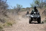 Nogales, Arizona, USA: Border Patrol agents on ATVs through the rugged terrain.  (Photo credit: © NGTV)