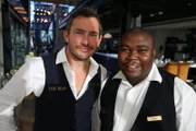 Picture shows: Giles Coren and waiter, Yummy, from The Silo, Cape Town