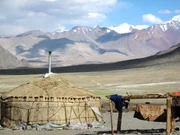 Yurte auf einer Hochweide in Tadchikistan. 4.800 Meter