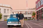 Camera aware portrait of Ben and Erin in downtown Laurel, as seen on Home Town.