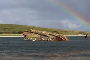 Picture Shows: Blocked Ship west of third Churchill Battery, Scapa Flow, Orkney