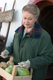 Johanna (Ursula Cantieni) kommt müde und niedergeschlagen nach Hause. Die Arbeit mit den Landfrauen macht ihr allmählich richtig zu schaffen.