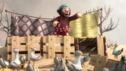 Petzi bietet den Möwen eine große Show.