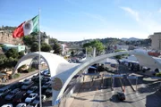 Nogales, Arizona, USA: Nogales Port of Entry. It is one of the busiest border crossings in the United States. Agents try to stop drug smugglers from bringing narcotics into the country and drug money from going into Mexico.