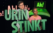 Nase zu und Augen und Ohren auf! Heute stinkt es im "Wissen macht Ah!"-Studio. Shary und Ralph untersuchen, was hinten raus kommt. Egal ob nach bestandener Klassenarbeit als Note oder nach gegessener Mahlzeit als großes und kleines Geschäft. Dabei benutzen sie ihre Urinstinkte und geben nebenbei die Antwort auf folgende Frage: Wie entscheidet man bei öffentlichen Toiletten, auf welche man geht?