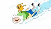 Bottom to top:Finn (Jeremy Shada) , Jake (John DiMaggio)