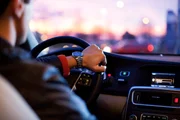 Steering wheel, car, man