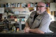 Tommy Christmas in his shop.