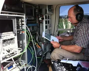 Rudi Neuwardt im Hubschrauber.