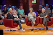 Zu Gast heute bei Guido Cantz (li.) ist das kanadisch-italienische Traumpaar des deutschen Improvisationstheaters Margie Kinsky und Bill Mockridge.