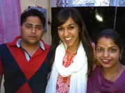 Radha with her cousin Bunty (Left of picture) and his new bride Meenu.