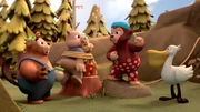 Petzi und Pingo wollen verstehen, was hier gespielt wird.