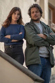 L-R: Bernegger (Tanja Lehmann), Juric (Christian Martin Schäfer).