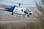 Nogales, AZ: A Border Protection helicopter in the air. Helicopters have been a great aide for the Border Protection law agency.