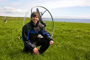 Simon with paramotor, County Wexford, Ireland