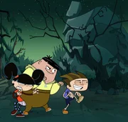 (V.li.) Gretchen, Kurt und Scotty erleben jede Menge Abenteuer im Camp Sumpfgrund.
