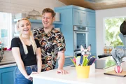Portrait of Natalie and Dave Sideserf in the kitchen, as seen on Food Network's Texas Cake House.